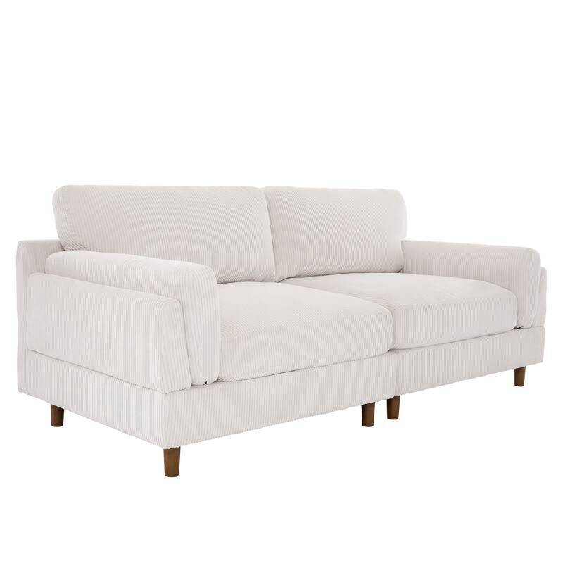 Modern 90" inch Sofa Comfy Corduroy Deep Seats Sofa