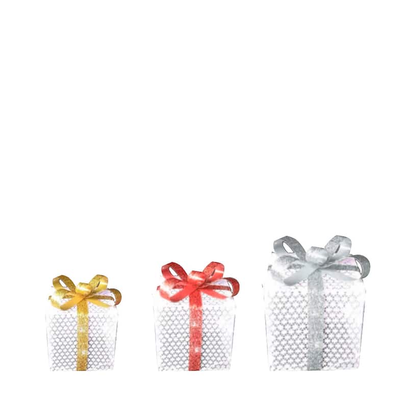 Christmas 1 ft. 3D Gift Boxes with Mesh