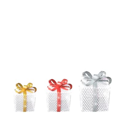 Christmas 1 ft. 3D Gift Boxes with Mesh