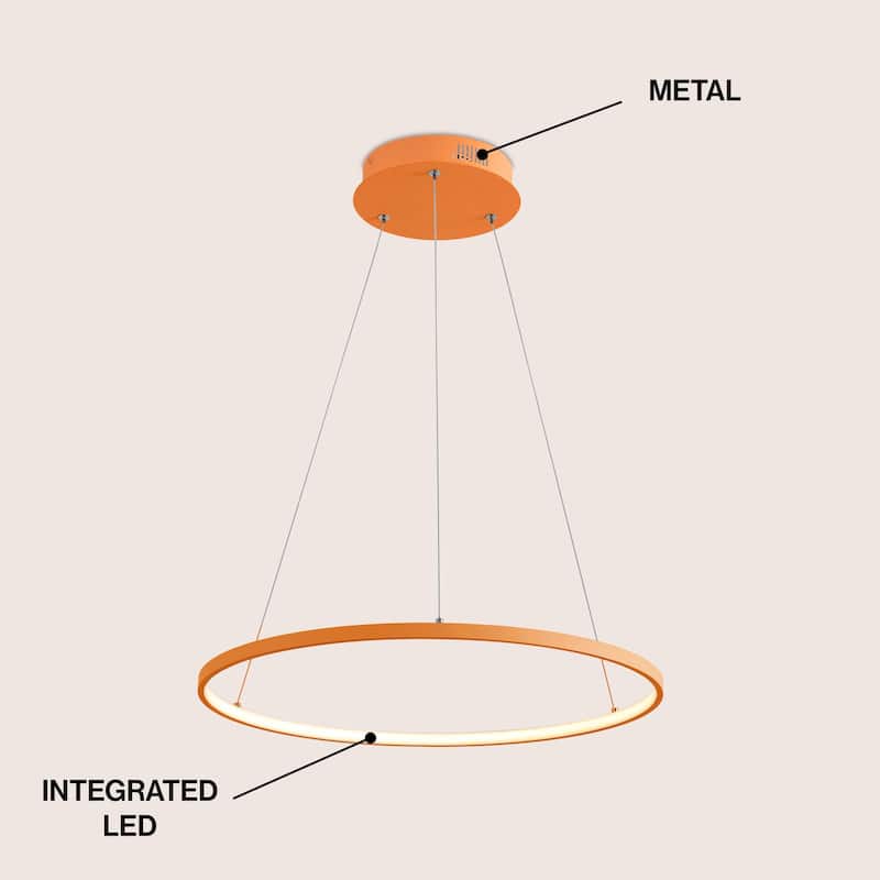 Kinsley Modern Bohemian Iron Integrated LED Pendant by JONATHAN Y