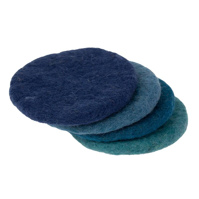 Handmade Felt Macaroon Coasters, Set of 4