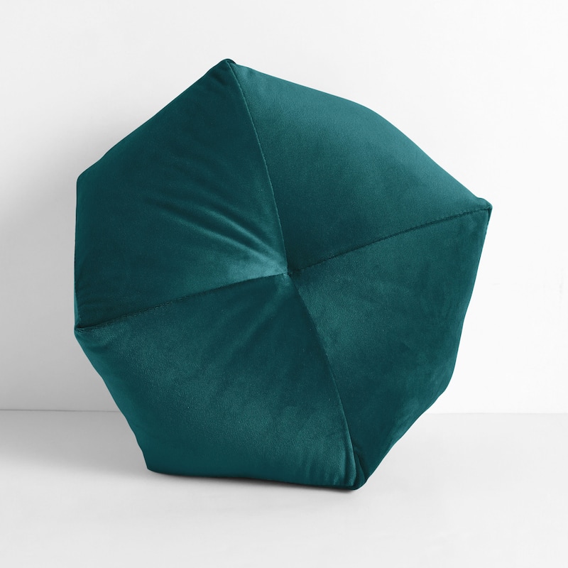 Sorra Home Solid Velvet Indoor Geometric Pouf