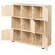 Thumbnail 4, 9-cube Oak Organizer with 5 Enclosed Doors and 4 Shelves. Changes active main hero.