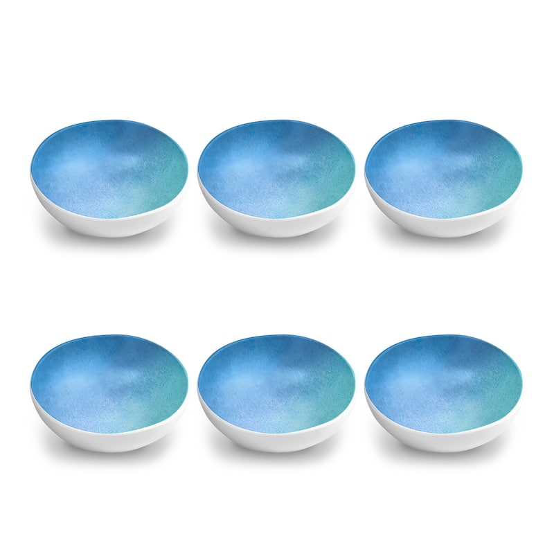 Abode Homewares Oceanic Ombre Melamine Bowl - Blue - 7" - Set of 6 - 6 Piece