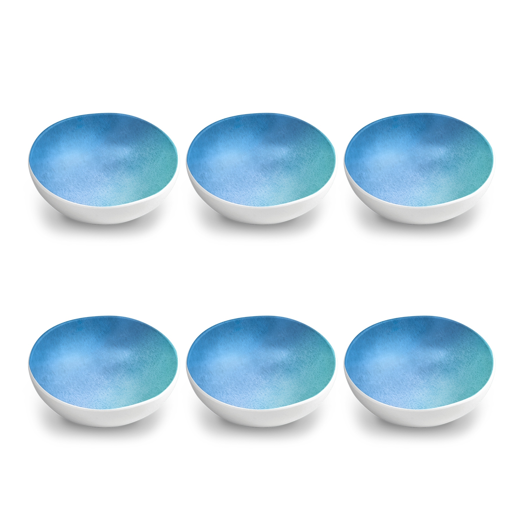 Abode Homewares Oceanic Ombre Melamine Bowl - Blue - 7" - Set of 6