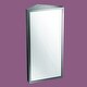 preview thumbnail 11 of 10, Corner Medicine Cabinet Infinity Stainless Steel 23.6" x 11.8" with Mirror Triple Shelf Opens Left to Right