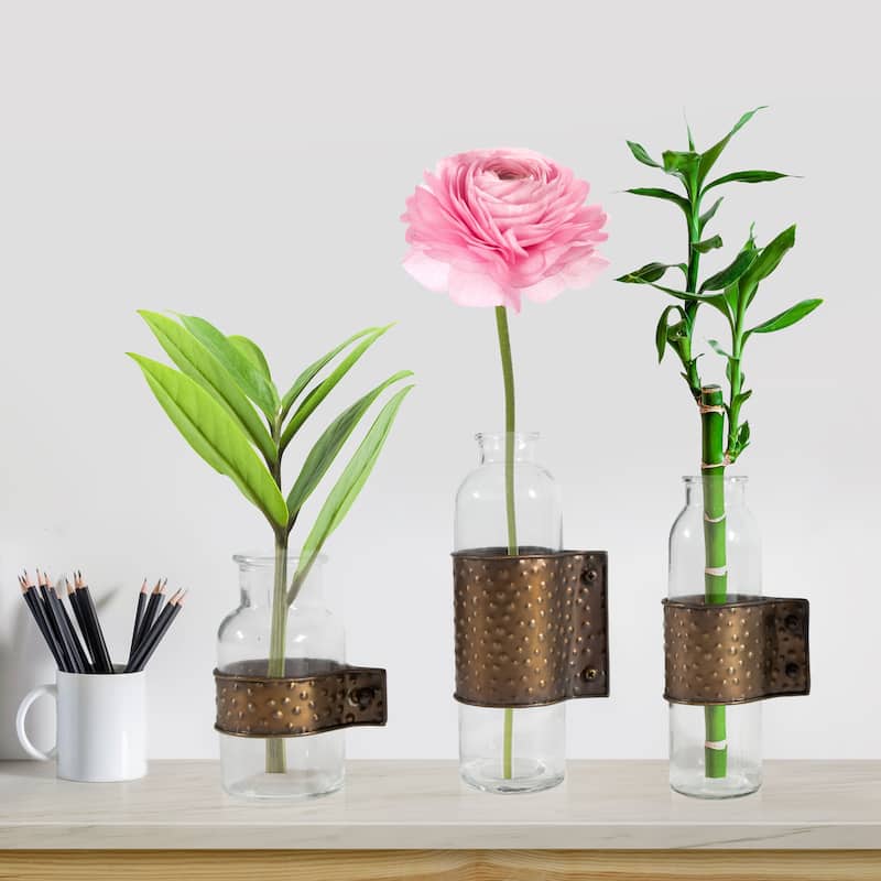 Gild Design House Garrett Vases, S3 With Metal wrap