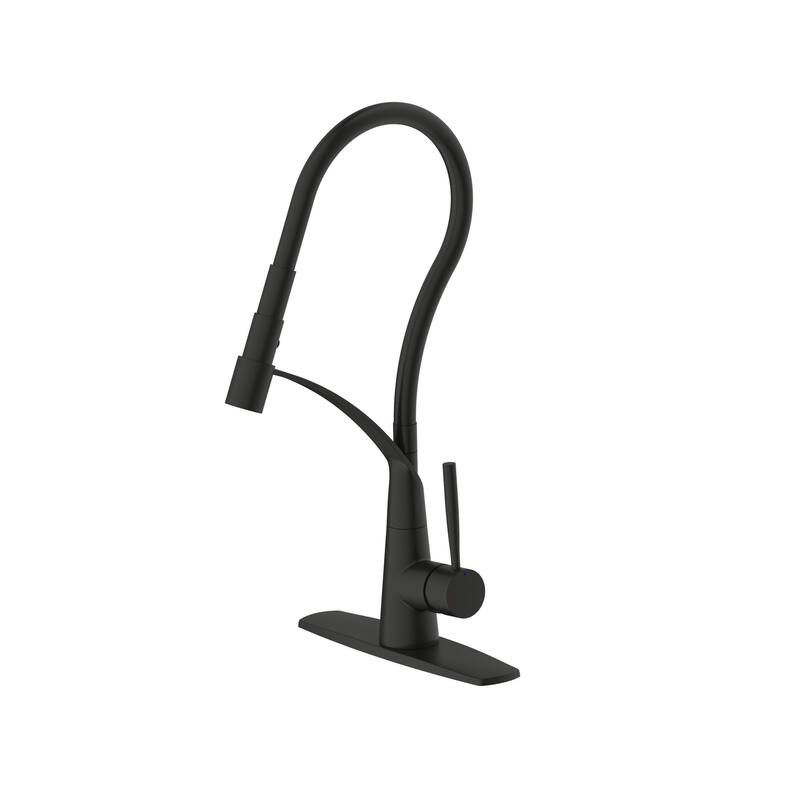 UltraFaucets Pagani Collection Single-Handle Kitchen Faucet With Pull-Down Spray - Matte Black UF17907