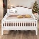 preview thumbnail 1 of 20, Wood House-shaped Full Size Platform Bed with LED and Built-in Storage and Safety Guaranteed White