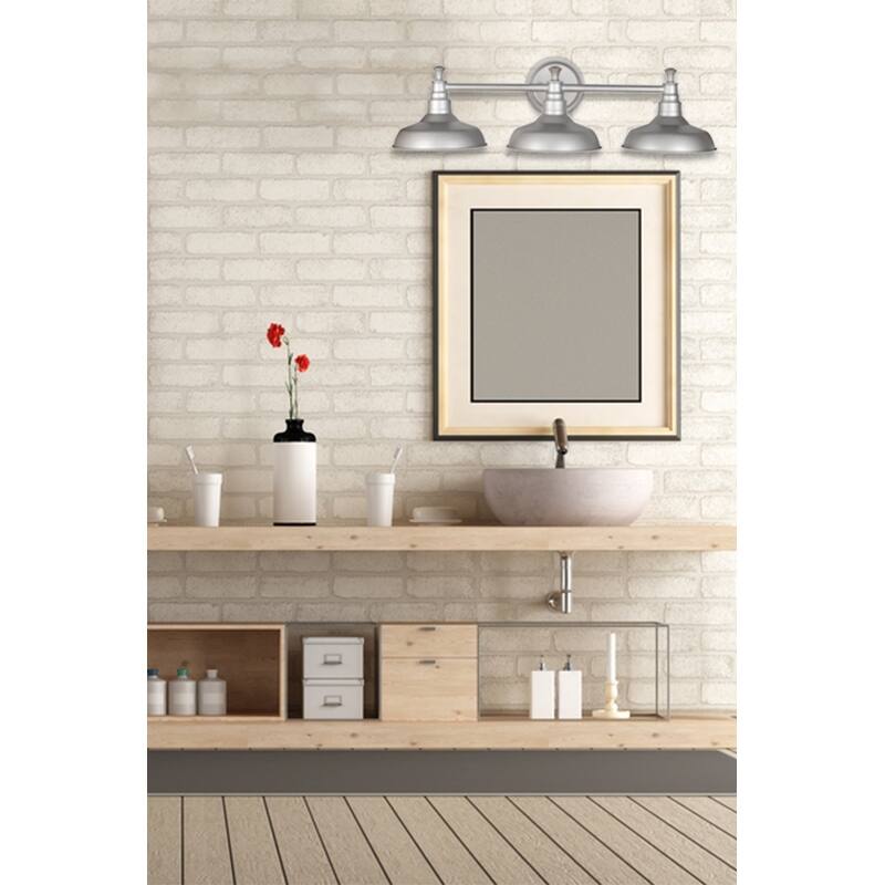 Kimball Industrial Farmhouse 3-Light Indoor Bathroom Vanity Light - White