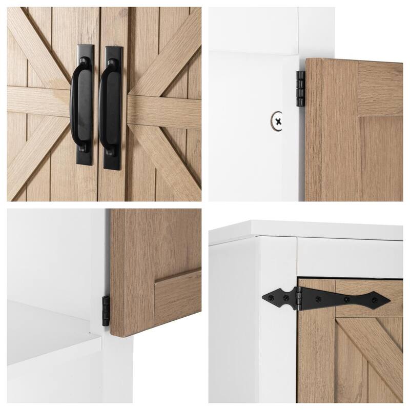 COSTARS Farmhouse Over-the-Toilet Storage Cabinet with Barn Doors