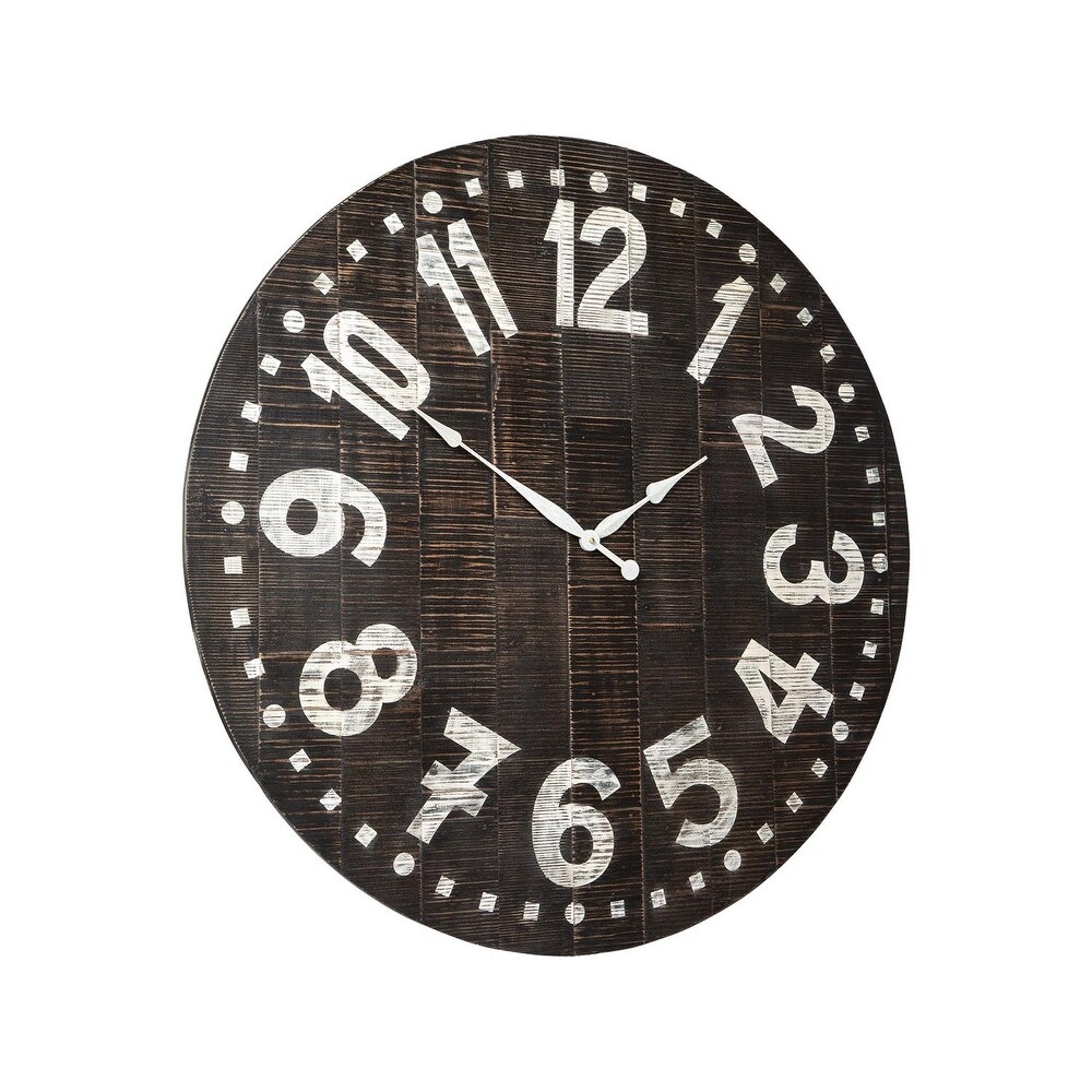 Signature Design By Ashley Byram Black Brown Wood Modern Wall Clock 39 X 39 39 X 39 Natural Black From Overstock Com Shefinds