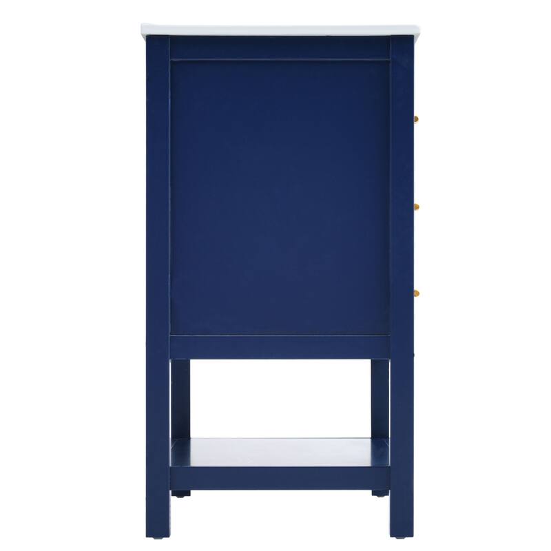 Bathroom Vanity with Sink, Vanity Set with 2 Drawers, Bathroom Storage Cabinet with Open Shelf and 2 Soft Closing Doors
