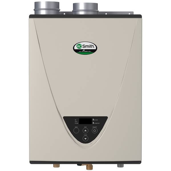 Shop Ao Smith Ati 340h N 8 Gpm Residential Commercial Condensing Natural Gas Indoor Tankless Water Heater W 180000 Maximum Btu Input Overstock 20657491
