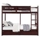 preview thumbnail 2 of 3, Asin Twin Bunk Bed, Front Facing Ladder, Storage, Solid Pine Wood, Brown