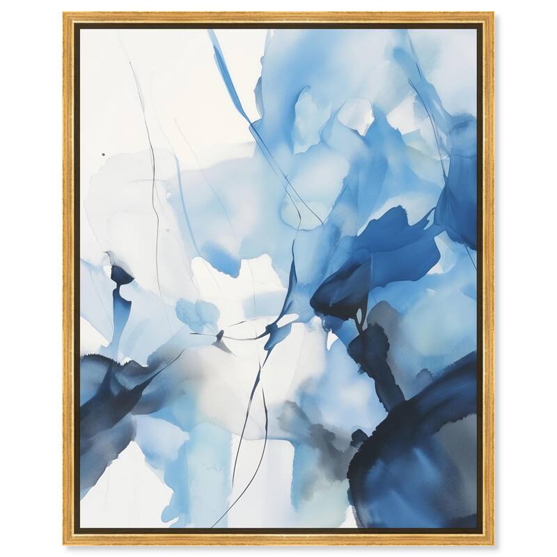 Fleur Bleue II Canvas by Art Remedy - Gold - 36" x 45"
