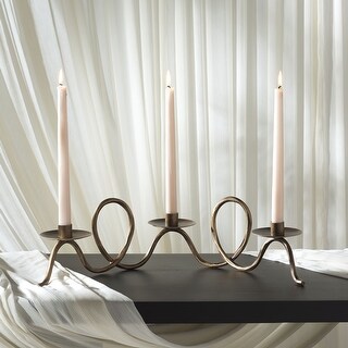 SAFAVIEH Cian Sculptural Metal Candle Centerpiece - 3-Taper Holder - 19"W x 8"D x 6"H