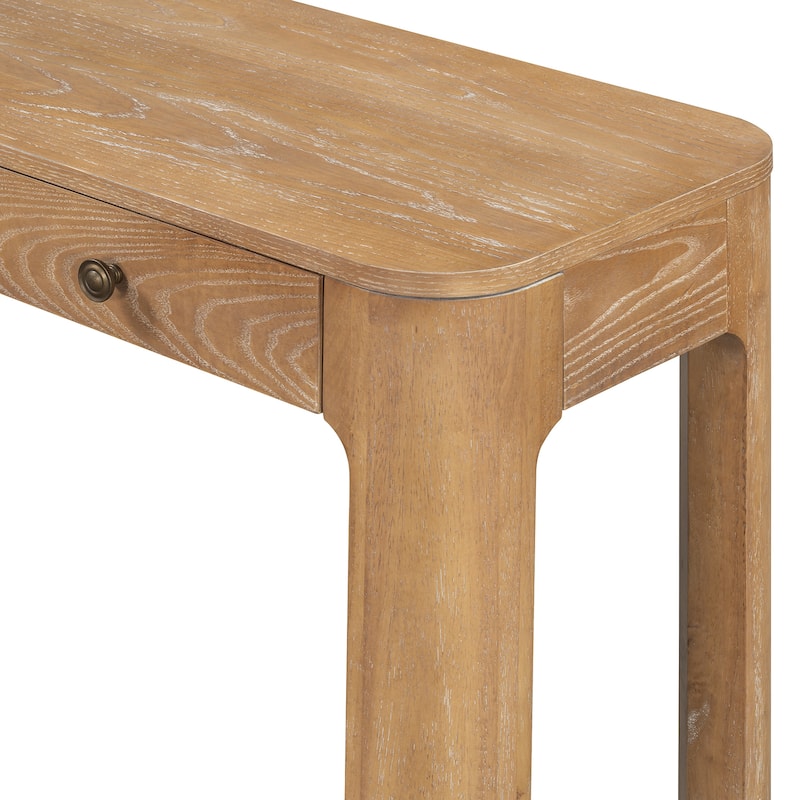 Curved Corners Console Table Entryway Table with 3 Drawers