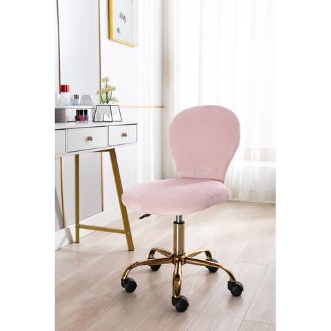 Porthos Home Evie Office Chair, Velvet Upholstery And Gold Legs