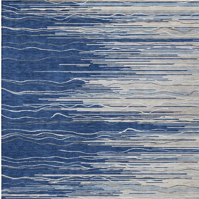 HomeRoots Striped Transitional Rectangle Outdoor Rug