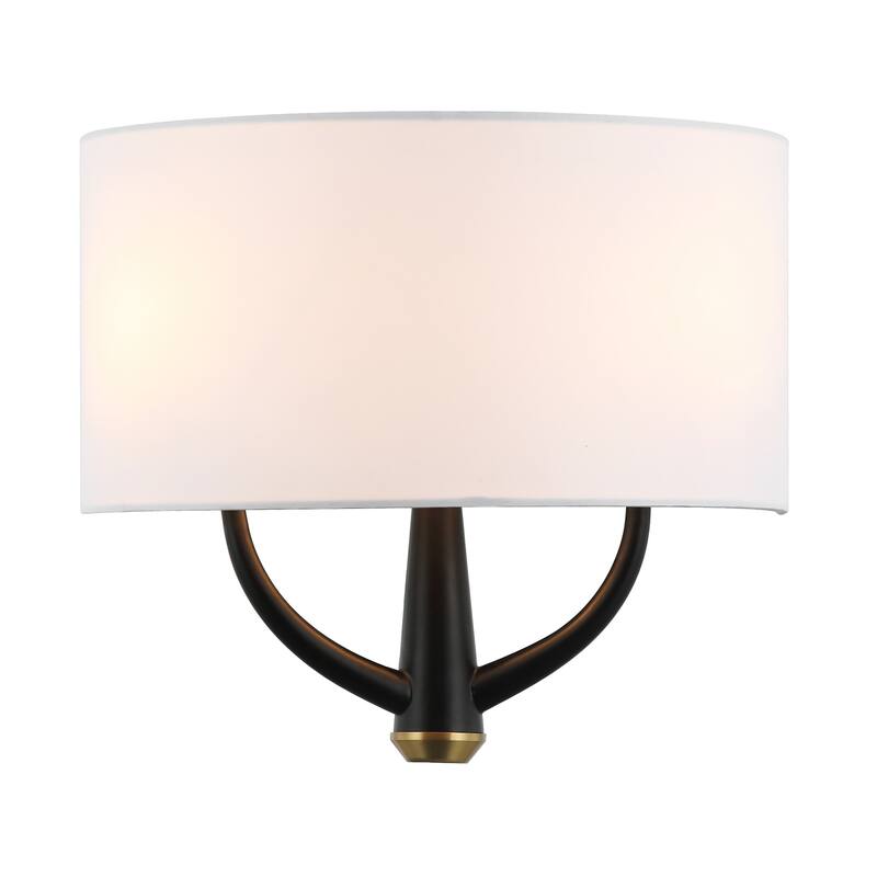 Varaluz Patchwork 2-Light Wall Sconce - Black/Satin Brass