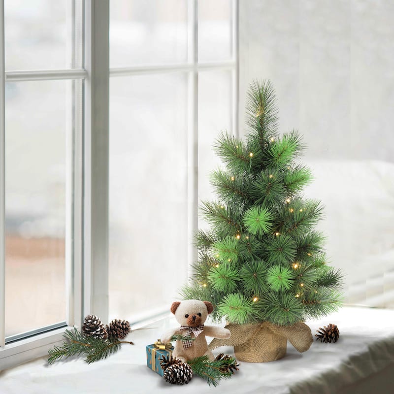 Puleo International Pre-Lit 2' Tabletop Artificial Christmas Tree