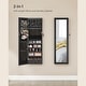 preview thumbnail 17 of 31, 6 LED Lights Lockable Wall Mounted Jewelry Armoire with Full-Length Mirror
