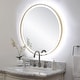 preview thumbnail 8 of 10, Uttermost Crofton Lighted Brass Round Mirror - 32"W x 32"H x 2.13"D