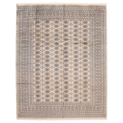 Finest Peshawar Bokhara Grey Rug 9'6" x 11'8" - 9'6 x 11'8