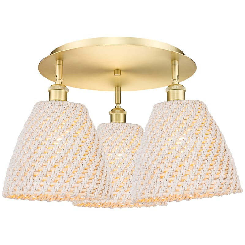 Innovations Lighting Endless Possibilities Ballston - Bristol Natural - 3 Light 21" Flush Mount - Satin Gold