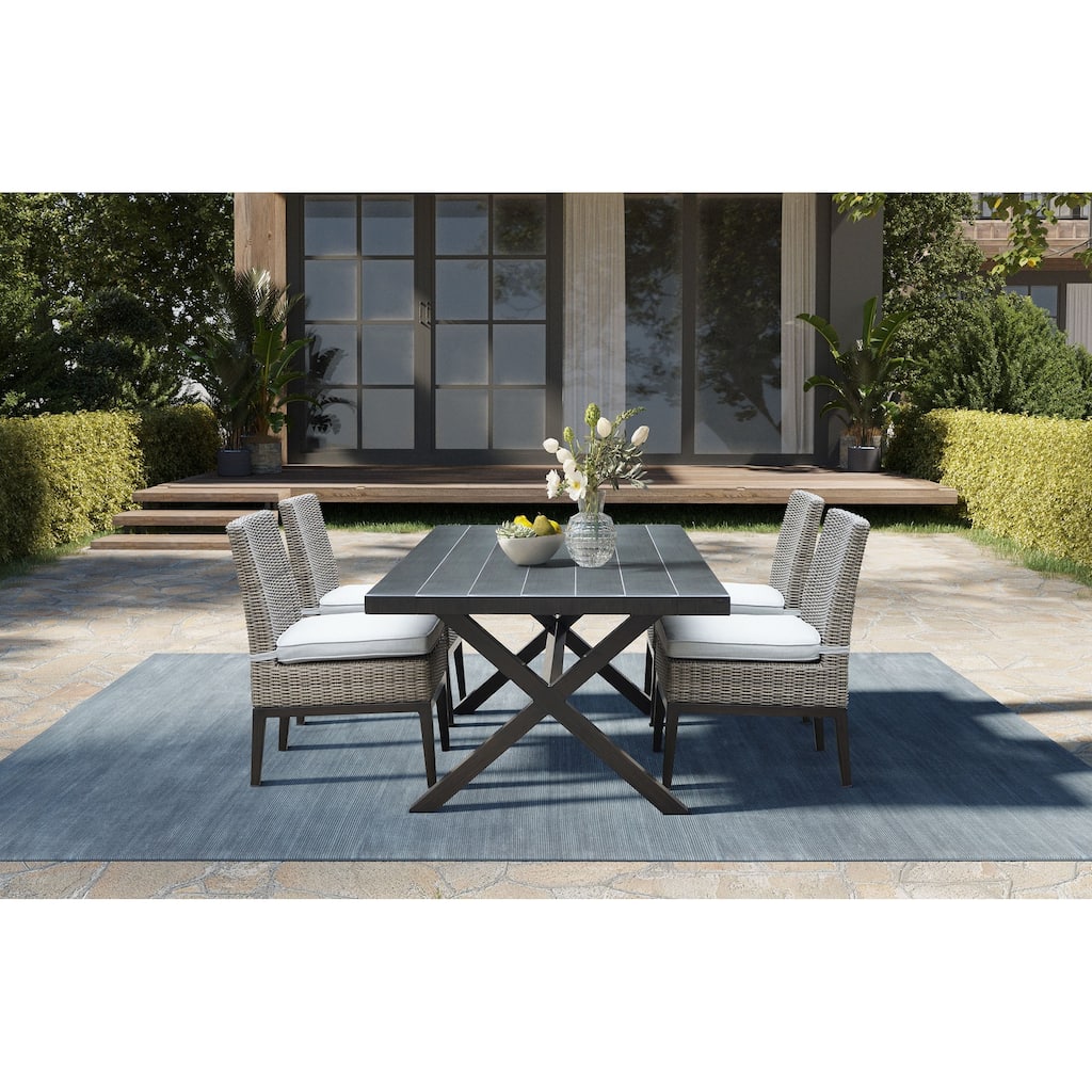 Mersin 5-Piece Outdoor Dining Set, Light Gray