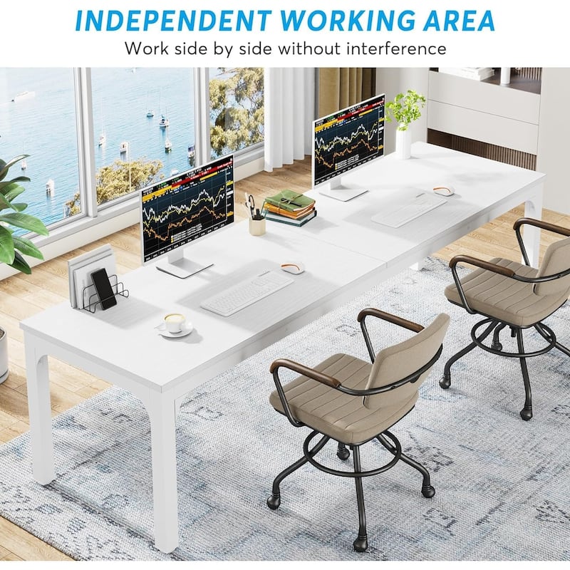 78.7" Extra Long Computer Desk/Table, Work Desk, Double Workstation Desk for Home Office