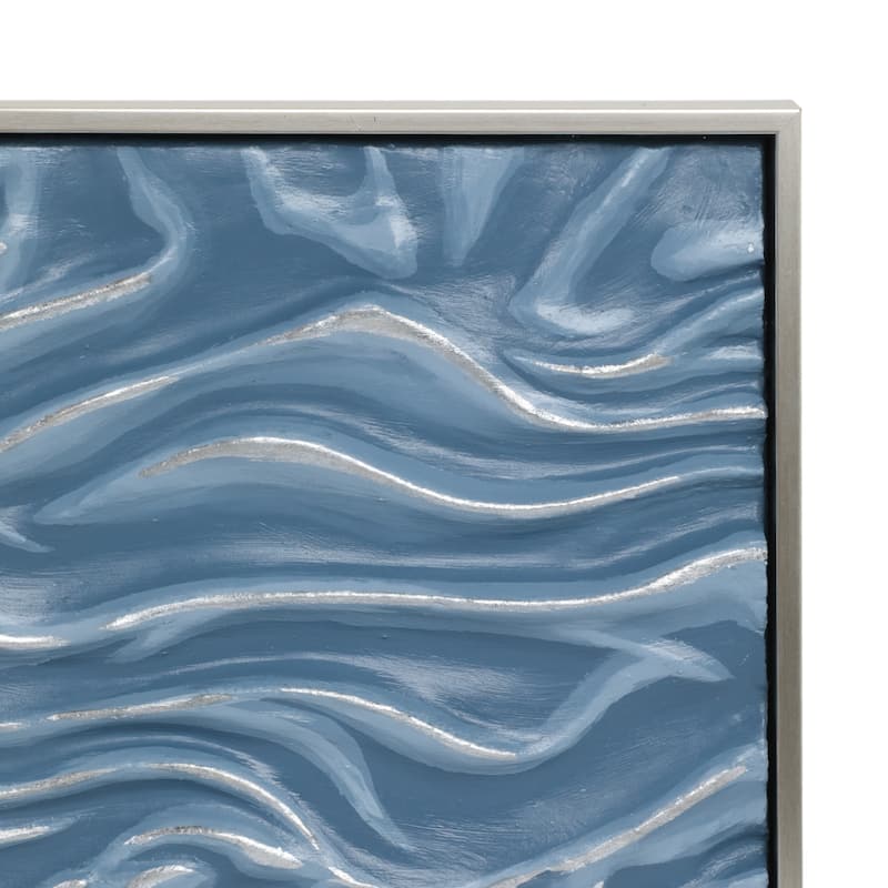 Canvas Art Wall Decor Textured Coastal Design (Set of 3) - 20" Silver