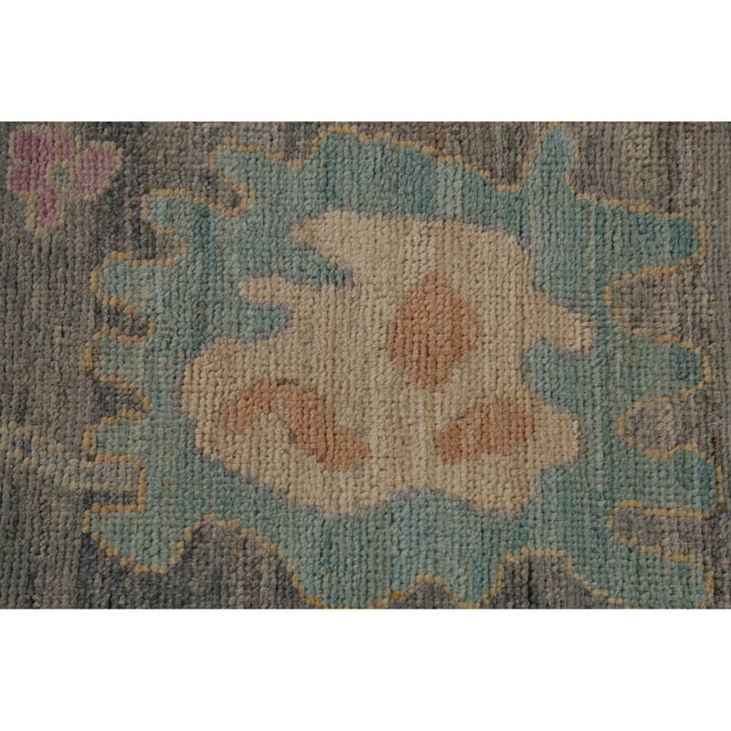 Oushak Turkish Large Rug Hand-Knotted Light Blue Wool Carpet - 10'0"x 13'8"