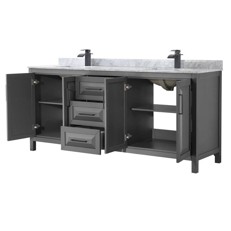 Wyndham Collection Daria 80" Free Standing Double Vanity Set with MDF