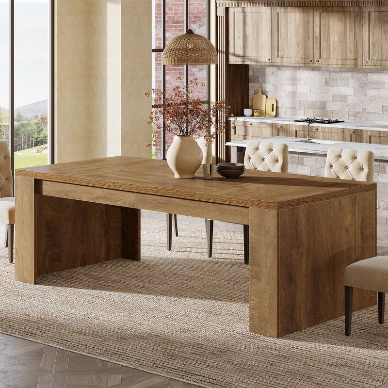 Large Dining Table, Wood Kitchen Table, Living Room Family Gathering Table Accent Dining Table