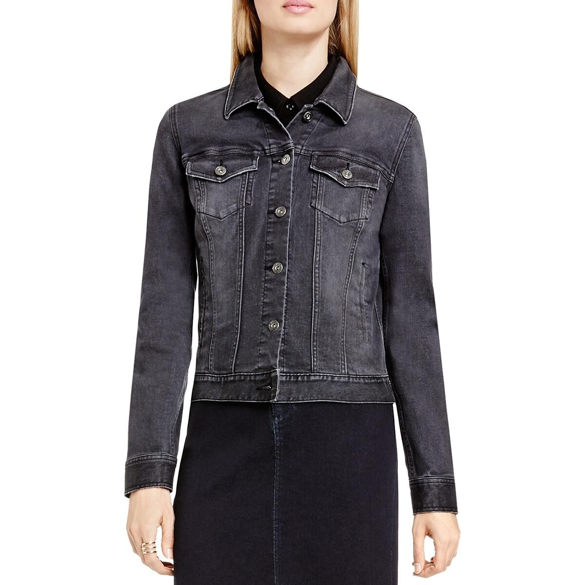 denim jacket grey sleeves womens