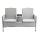preview thumbnail 17 of 19, Furniture of America Lulu Patio Loveseat with Built-in Glass End Table