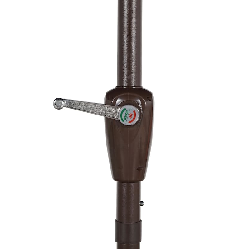 9ft Half Market Umbrella, Scalloped, Crank, Tilt, UV, by JONATHAN Y