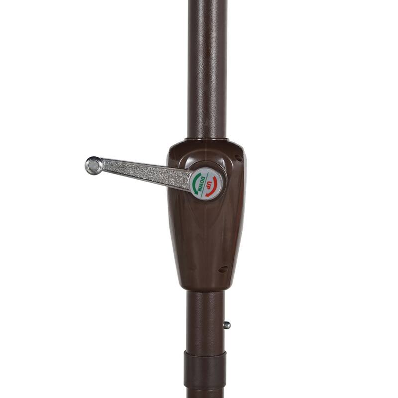 9ft Fringe Patio Umbrella Auto-Tilt, Crank, by JONATHAN Y