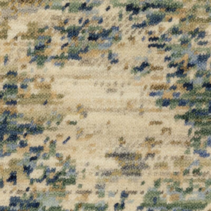 Style Haven Shiloh Abstract Beige/Blue Multi Wool Blend Area Rug