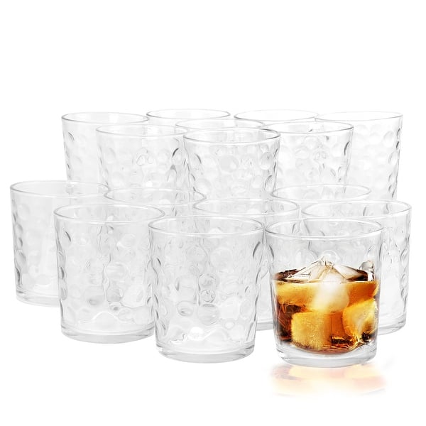 Gibson Home Great Foundations 16 Piece Tumbler and Double Old Fashioned Glass  Set in Bubble Pattern - On Sale - Bed Bath & Beyond - 32036152