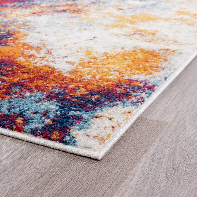 Gematria Industrial Abstract Indoor Area Rug