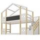 preview thumbnail 7 of 14, Twin over Twin House Bunk Bed For Kids with Stylish and Simple Look Castle Shape Bunk Bed