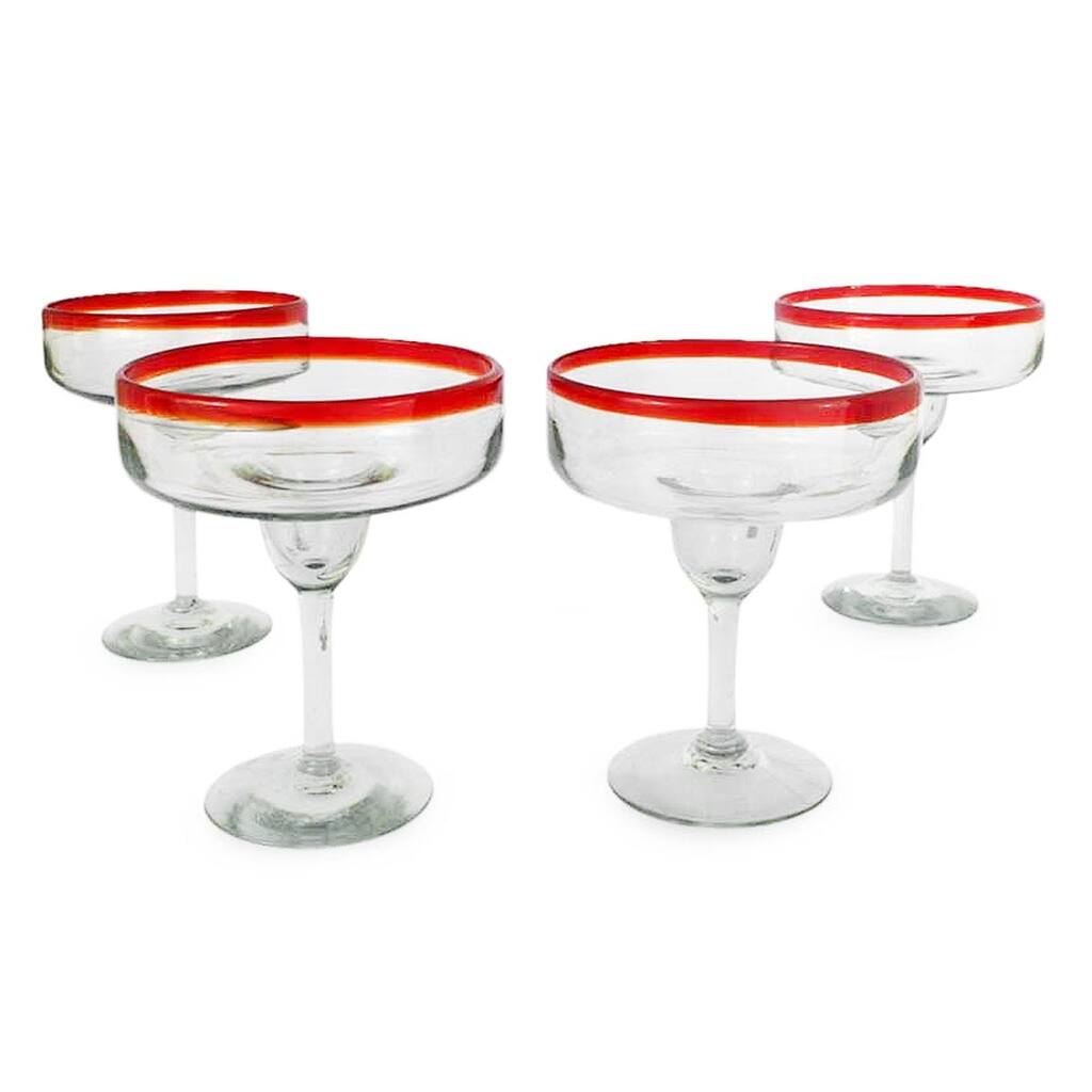 Ruby Cheer Margarita Glasses Set of 4