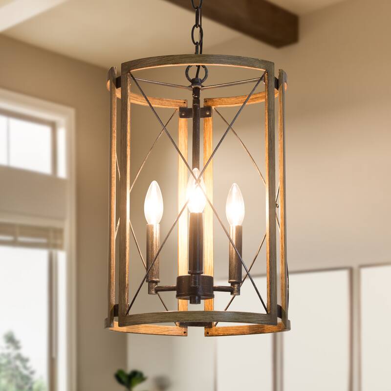 Modern Farmhouse 3-Light Chandelier Foyer Pendant Island Light for Dining Room