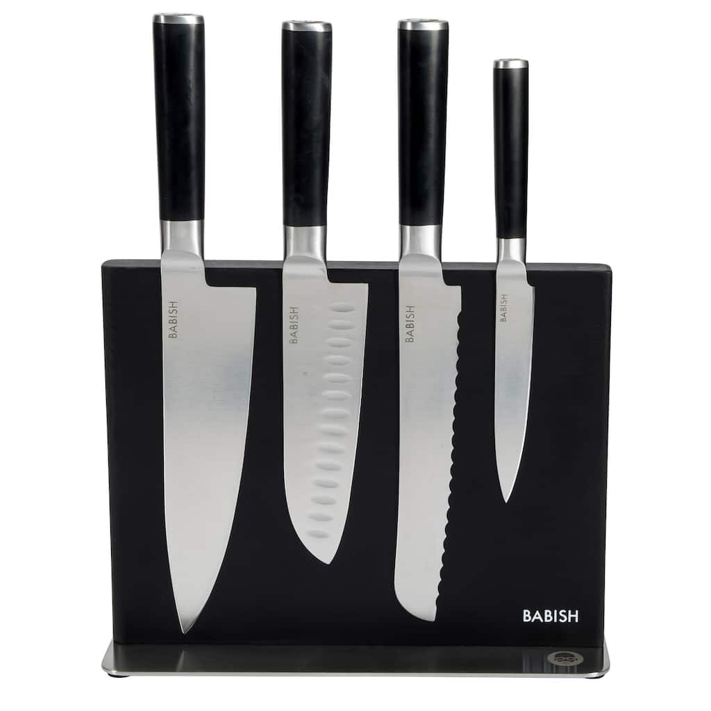 Babish 5 Piece 1.4116 German Steel Magnetic Knife Block Set