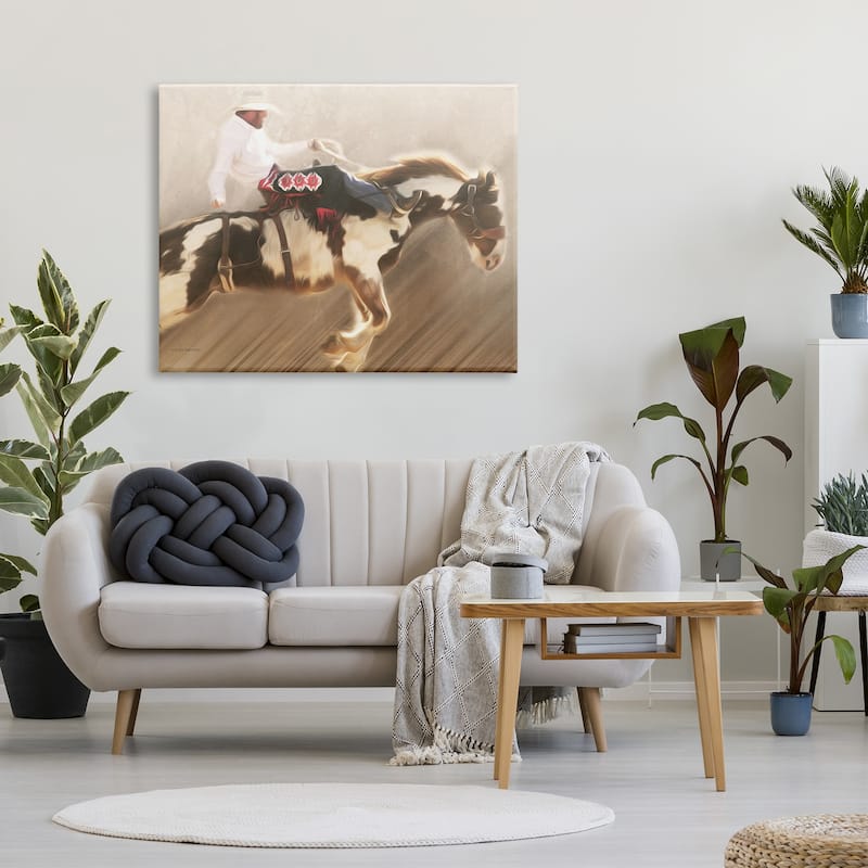 Stupell Cowboy Riding Horse Canvas Wall Art Design by Kari Brooks
