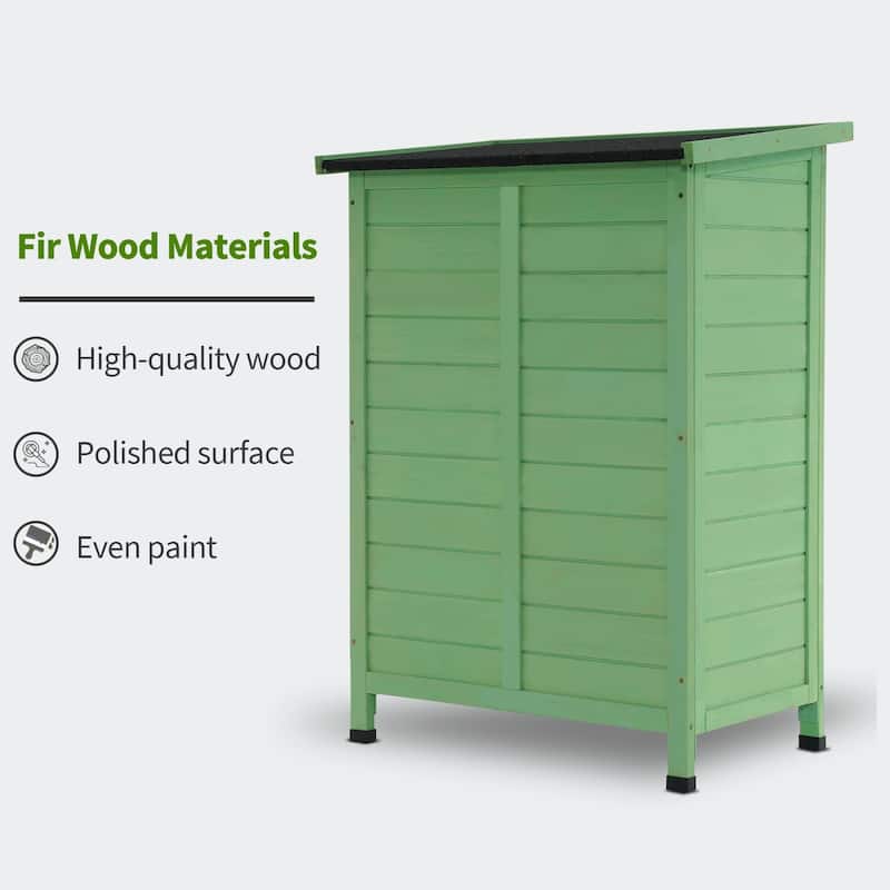 MCombo Small Outdoor Storage Cabinet Shed with Double Doors (24.6" x 18.3" x 38.2"), Wooden 0985