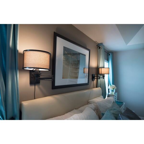 Shop Polk Plug In Black Motion Sensor Swing Arm Wall Lamp Beige